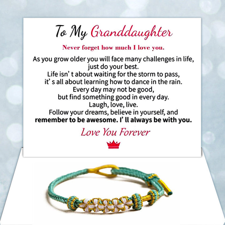 Sentimental gift bracelet for granddaughter with elegant card