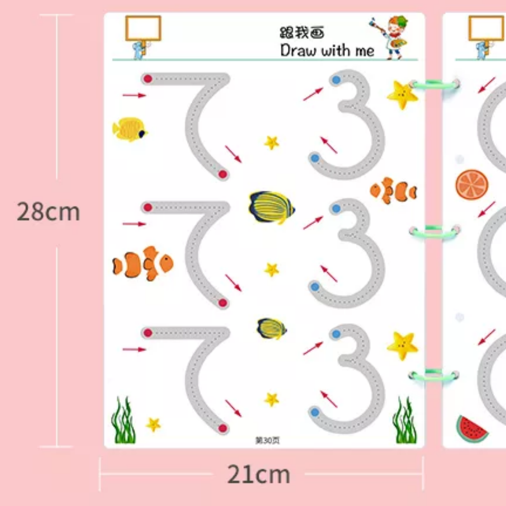 Educational toy drawing board with markers for children writing practice