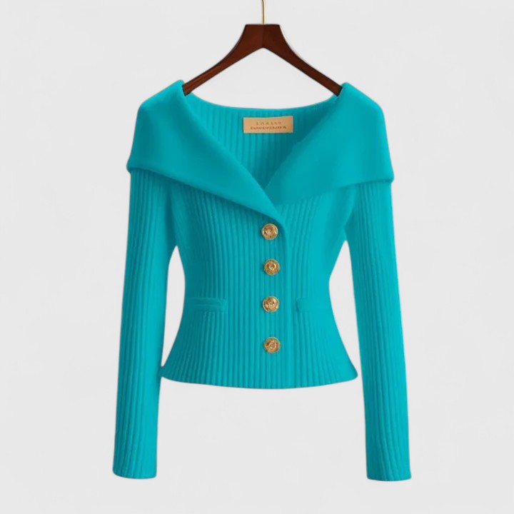Jessulva | Women’s Ribbed Collar Cardigan