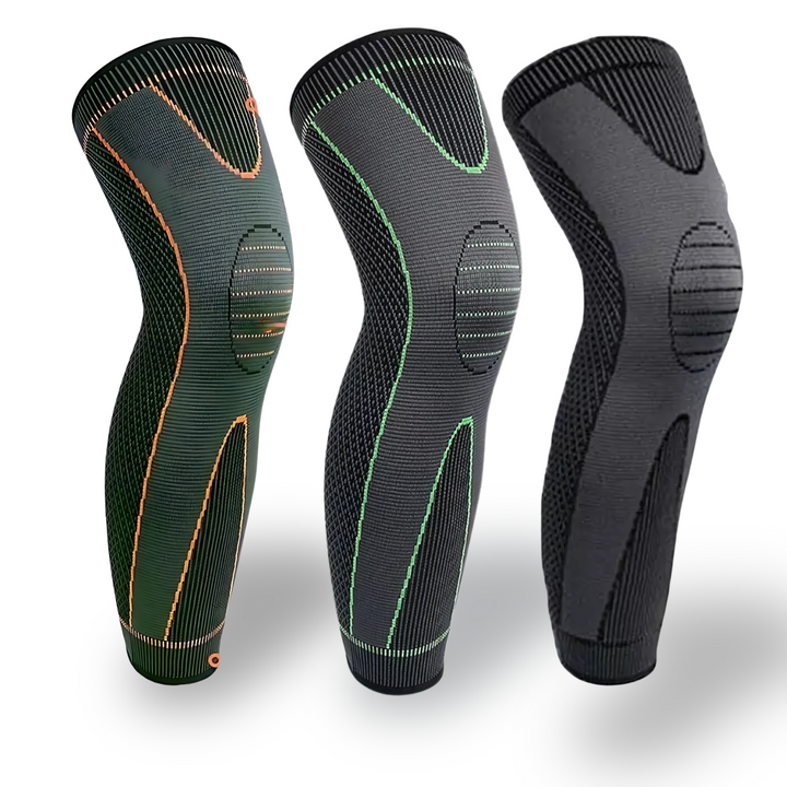 Folded knee support compression sleeve highlighting its lightweight and portable design