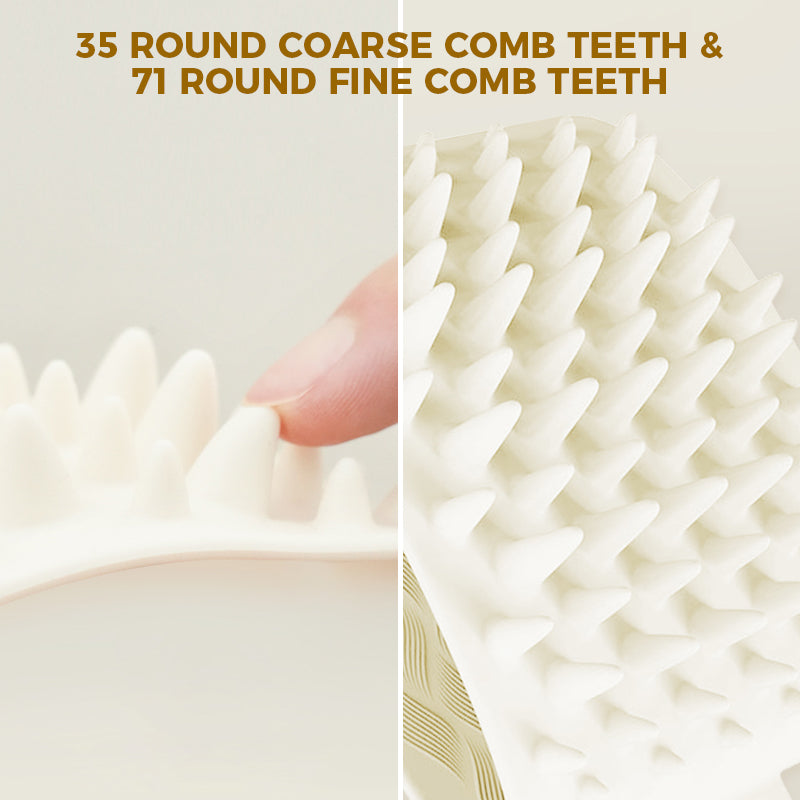 Silicone pet grooming hand comb for dogs and cats with ergonomic grip