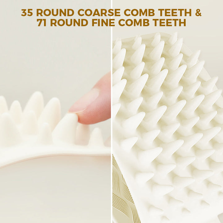 Silicone pet grooming hand comb for dogs and cats with ergonomic grip