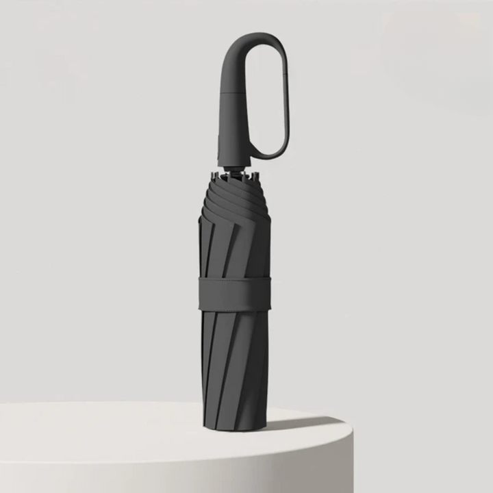Unisex windproof automatic umbrella open, showcasing the sturdy frame
