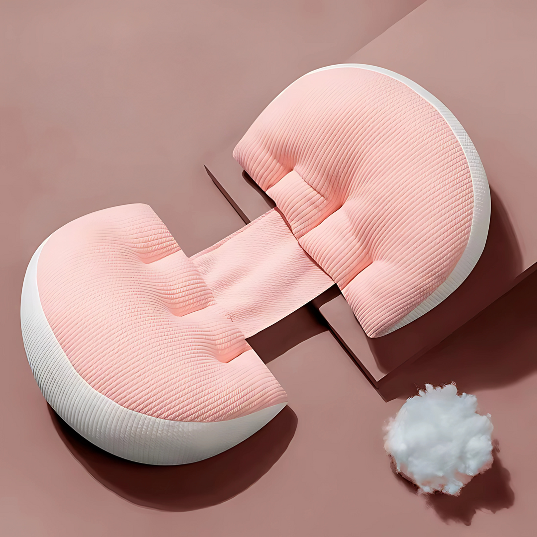 Ergonomic maternity butterfly pillow supporting belly and back