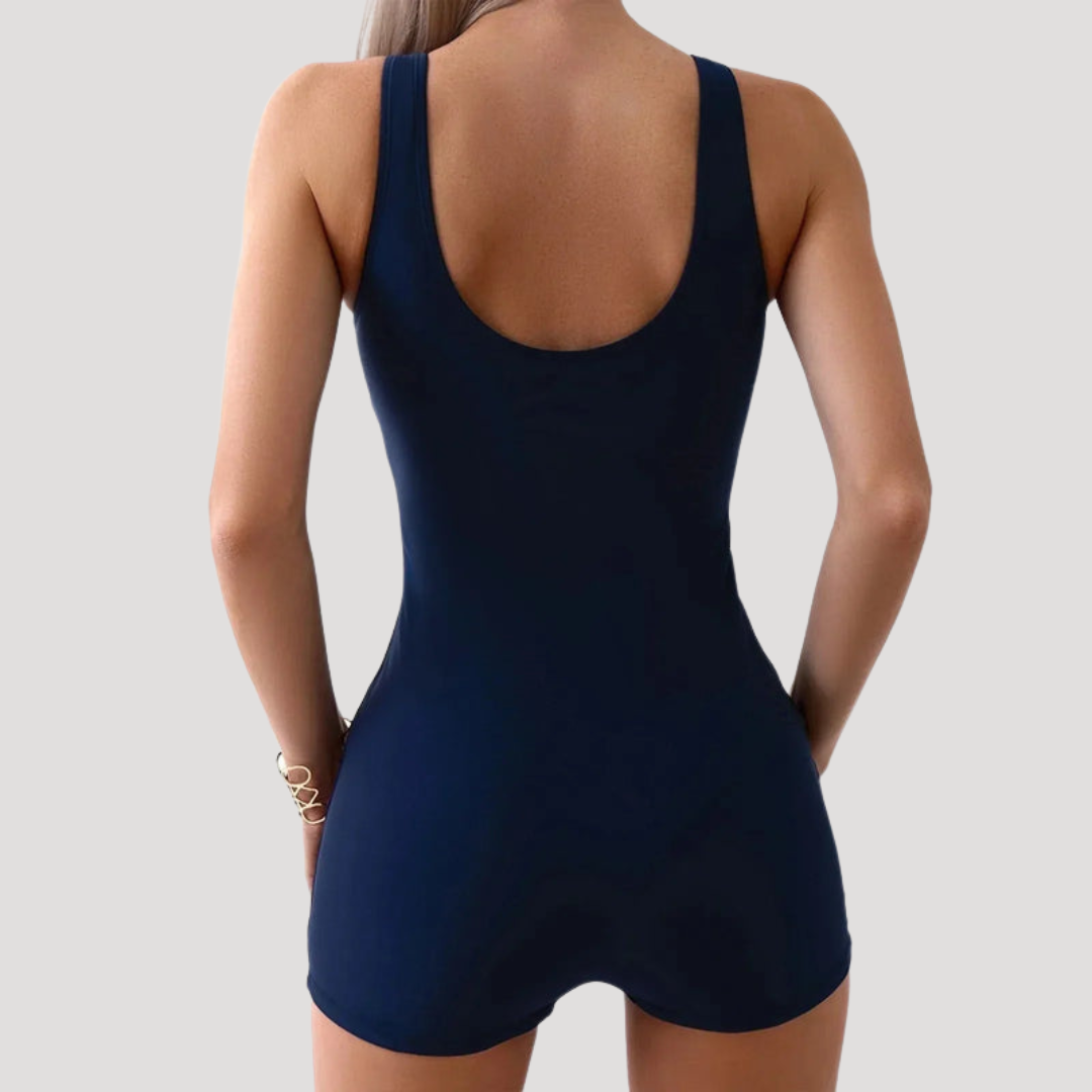 Womens active one piece swimsuit with tummy control shorts for beachwear
