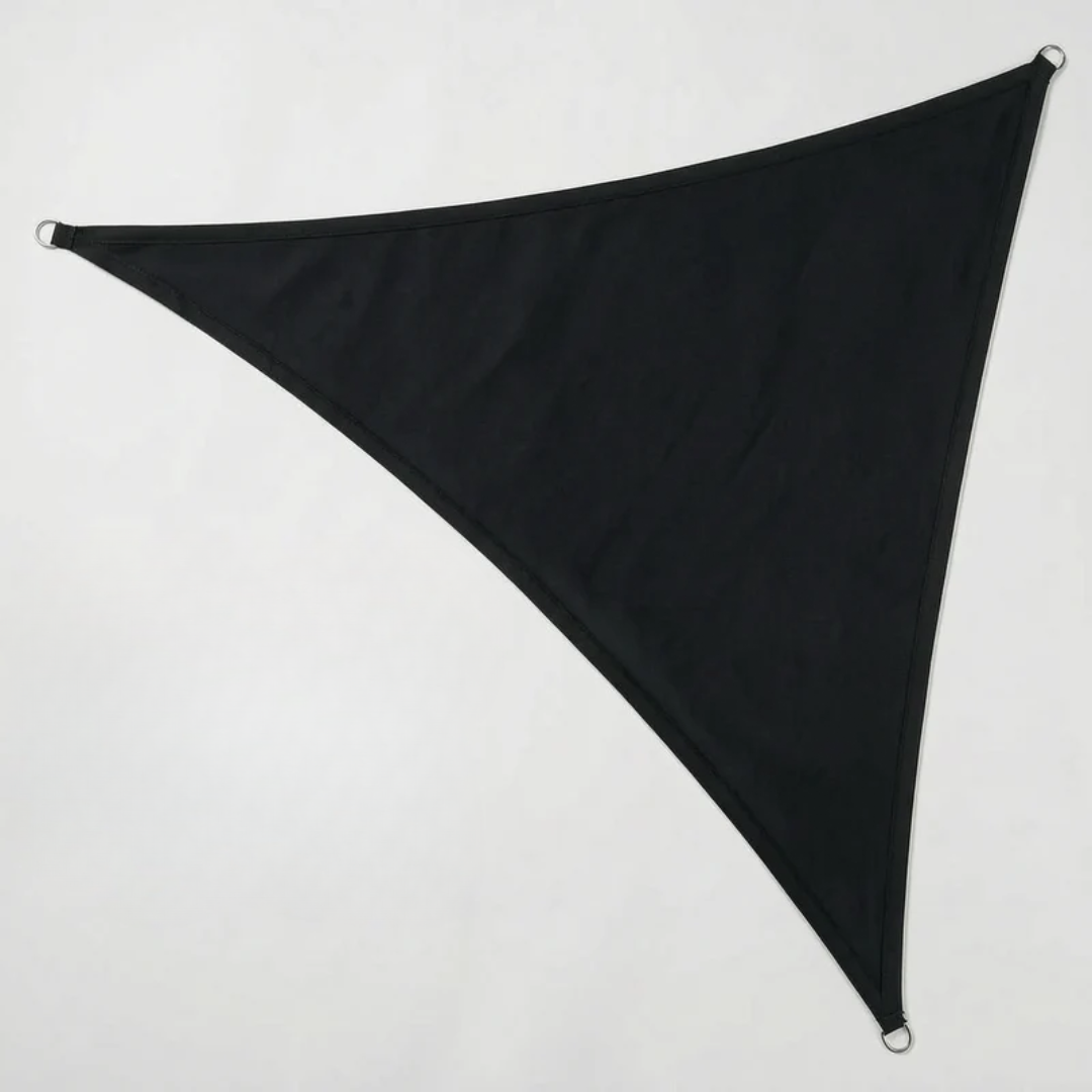 Close-up of durable fabric and reinforced D-ring corner on a water-resistant shade sail