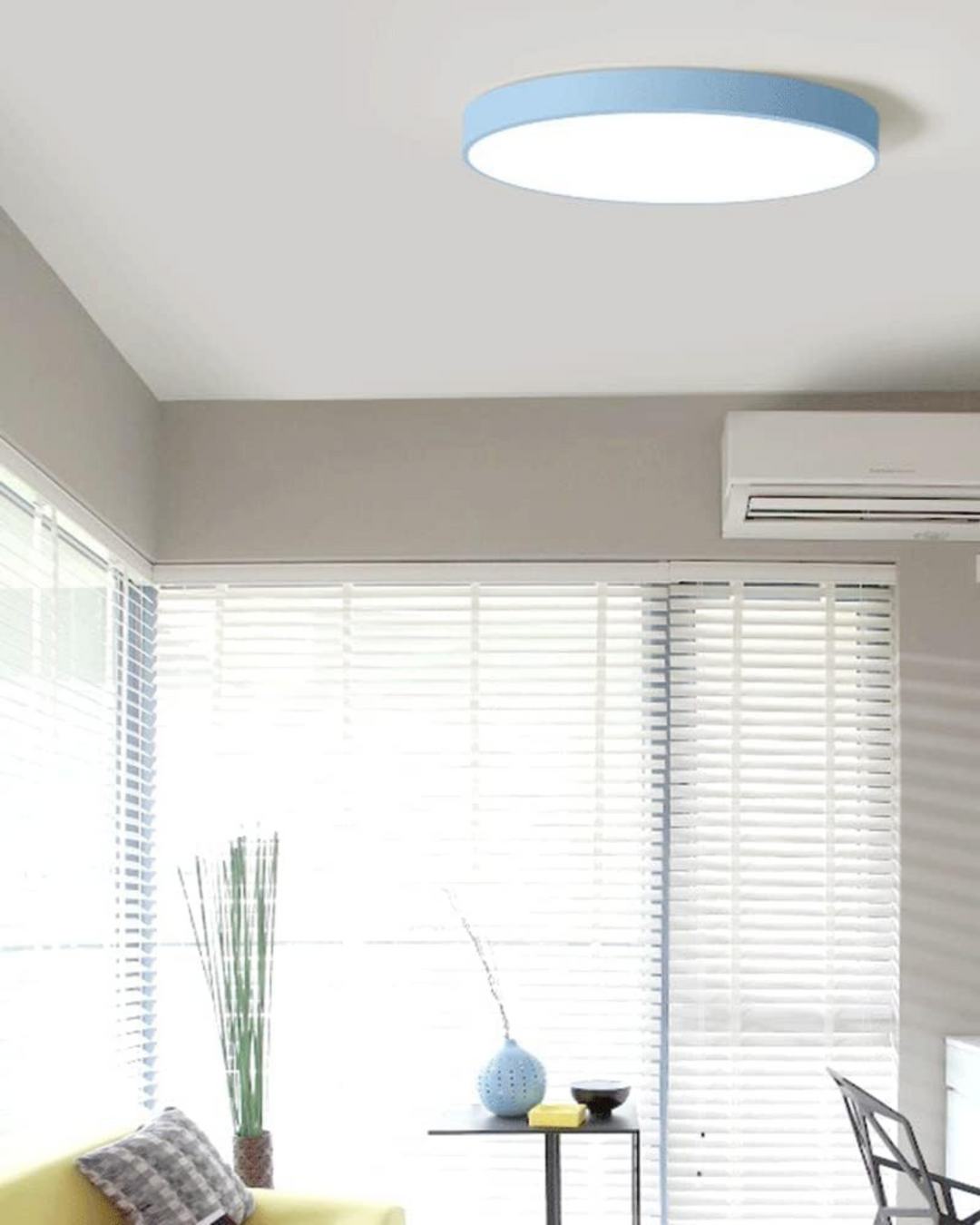 Side profile view of ultra thin LED flush mount ceiling light fixture