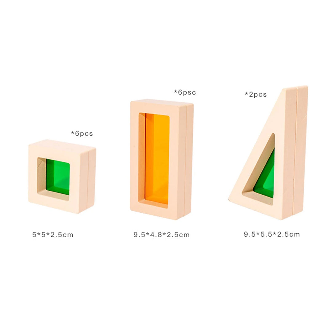 Stackable wooden building blocks set inspiring toddler creativity
