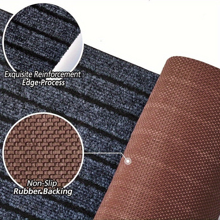 Close-up view showing the reinforced edge process and textured non-slip rubber backing.