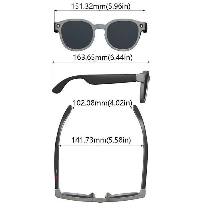 Top view of wearable tech smart video recording surveillance glasses