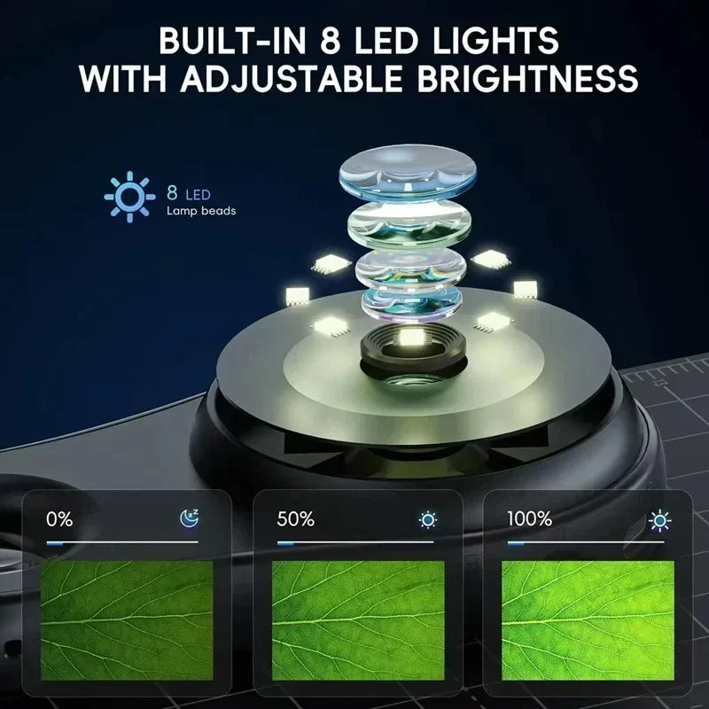 Compact electronic microscope camera connected for inspection