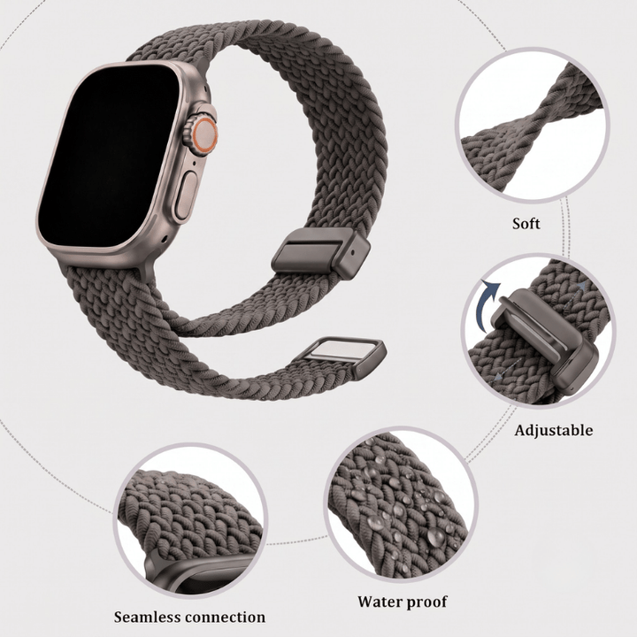 Detailed shot of premium braided fabric used in replacement strap
