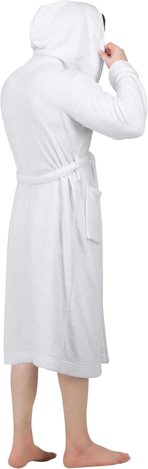 Mens sleepwear loungewear bathrobe hung on display hook