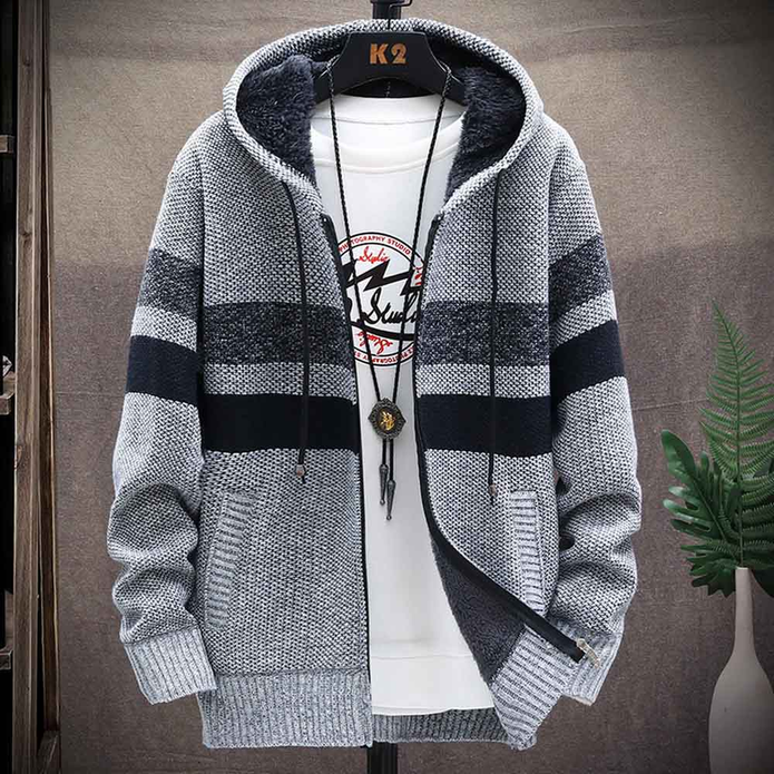 Quade | Men’s Hooded Zip-Up Knit Jacket