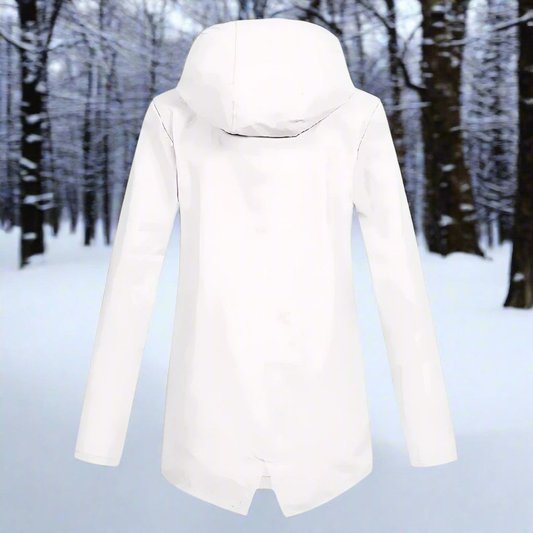 Detailed view of elastic adjustable cuffs on the outdoor jacket