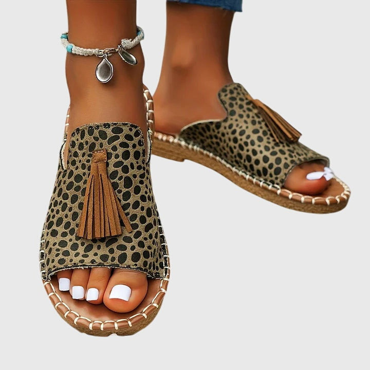 Top-down view of casual orthopedic footwear with adjustable straps for women