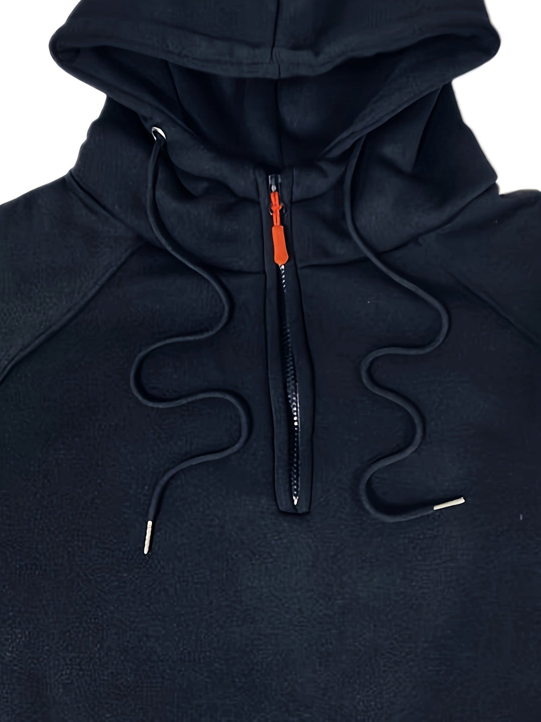 Side profile of men's utility hoodie highlighting durable fabric and modern cut.