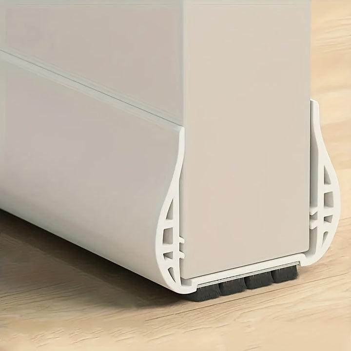 Close-up of flexible material on the adjustable door draught excluder