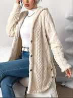 Lana | Women’s Plush Hooded Knit Cardigan