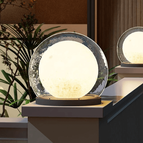 Energy-efficient garden light casting soft illumination on outdoor spaces