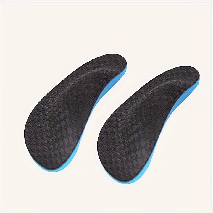 Top view of orthopedic insoles showcasing cushioning and heel stability