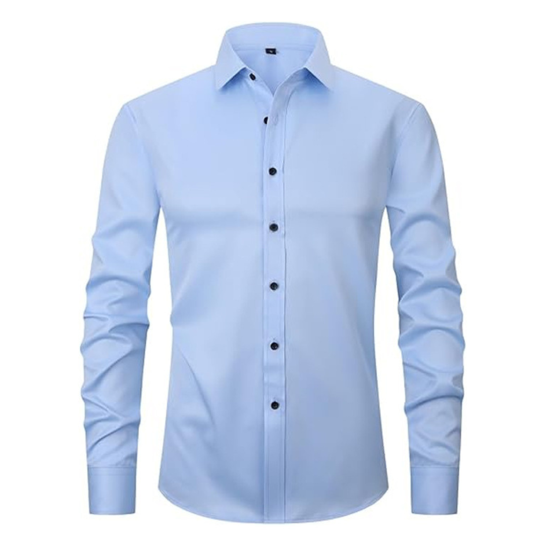 Sleeve cuff detail on mens long sleeve casual work shirt