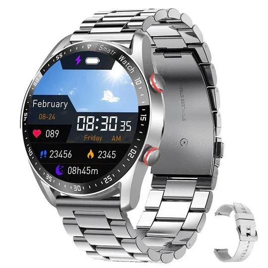 Unisex smartwatch receiving smartphone notifications and text alerts