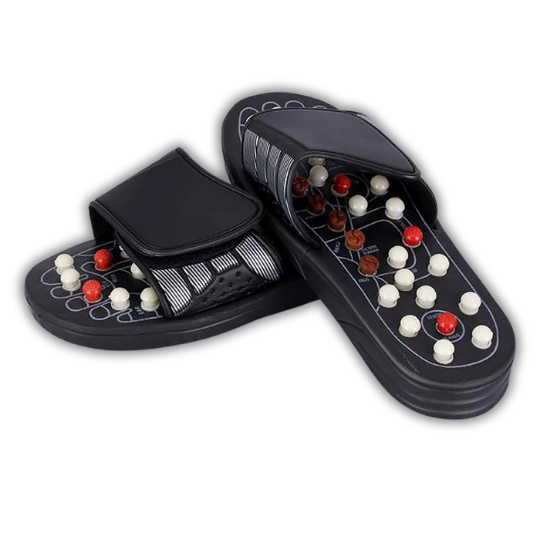 Wellness footwear with rotating massage nodes for circulation