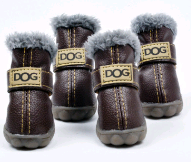 Non-slip dog booties with rubber soles for secure pet traction