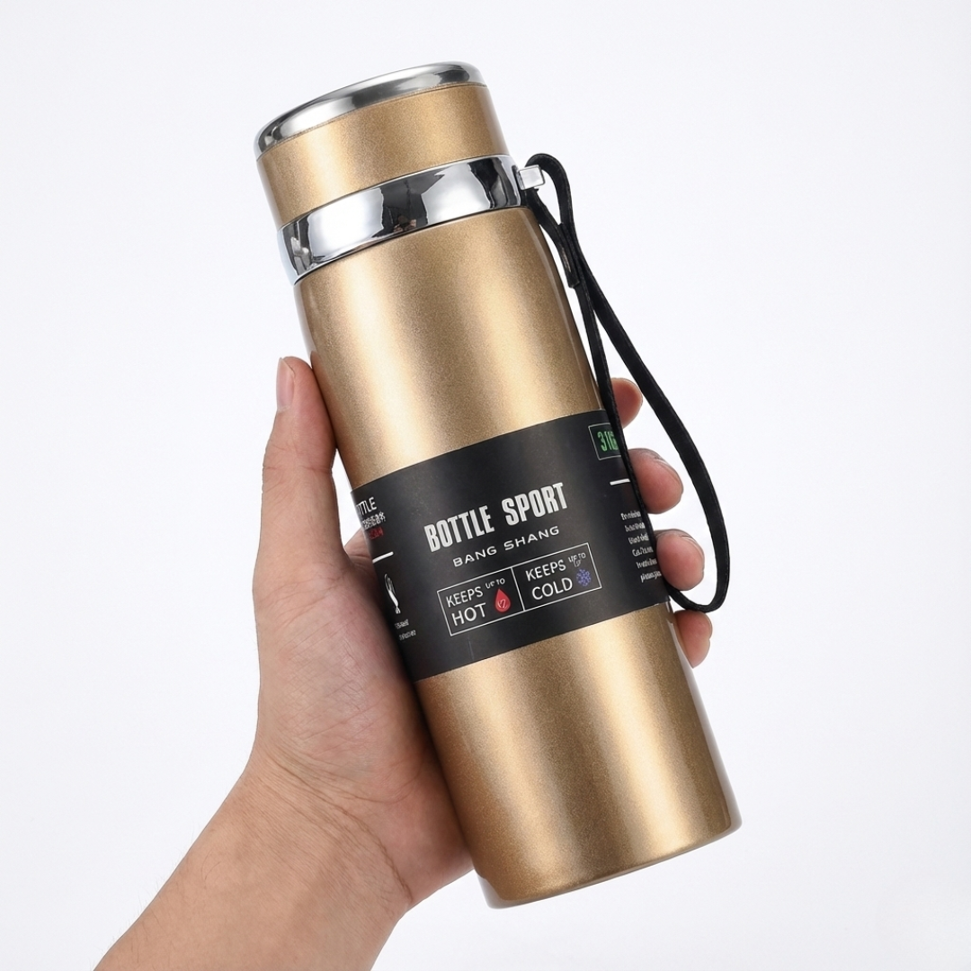 Eco friendly reusable water bottle made of food grade stainless steel