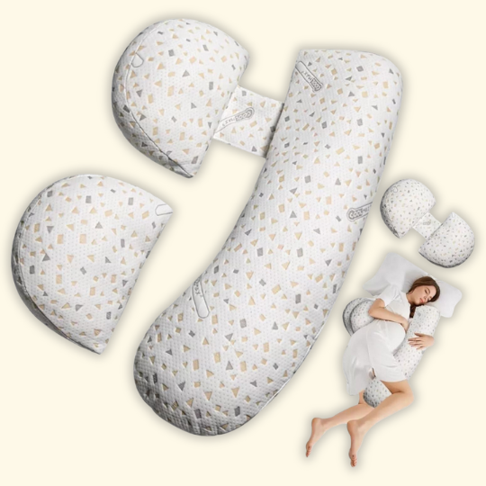 Maternity support pillow with plush cushioning for expectant mothers