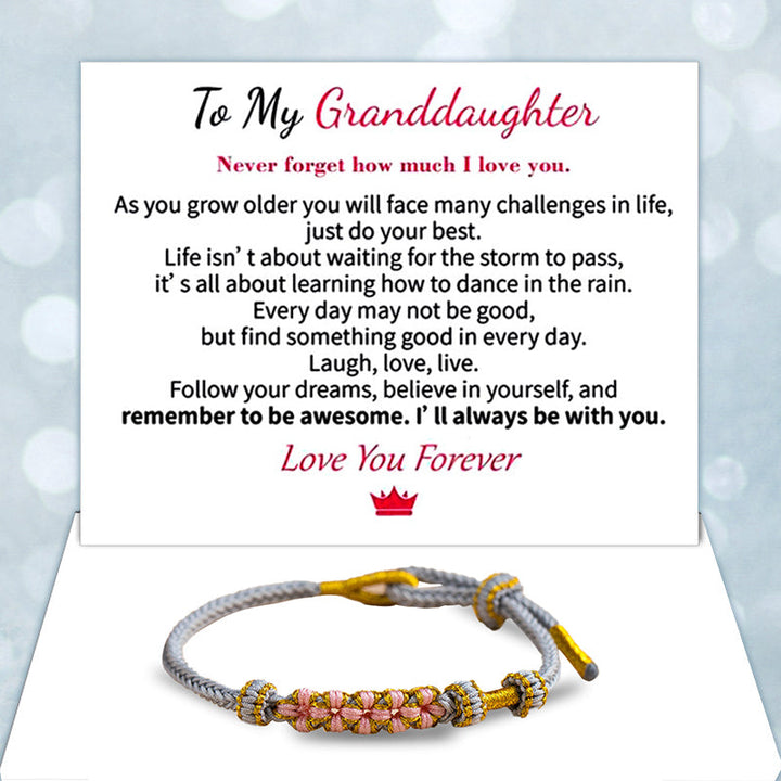 Women friendship knot bracelet displayed on soft background