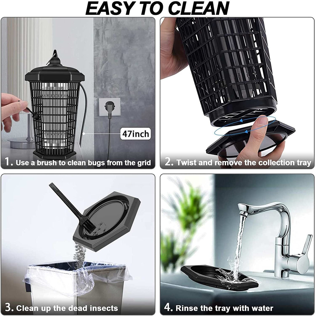 Ultrasonic indoor insect repeller and moth trap plugged into kitchen wall outlet