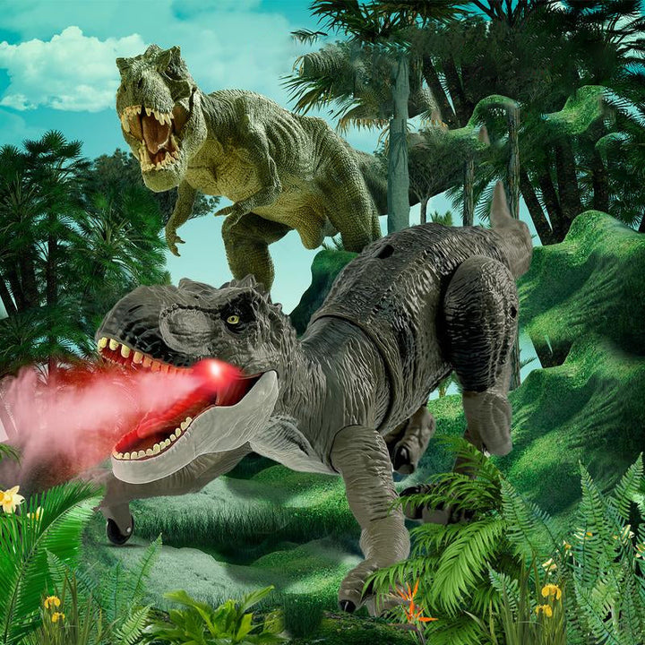Remote control dinosaur toy closeup showing detailed scales and texture