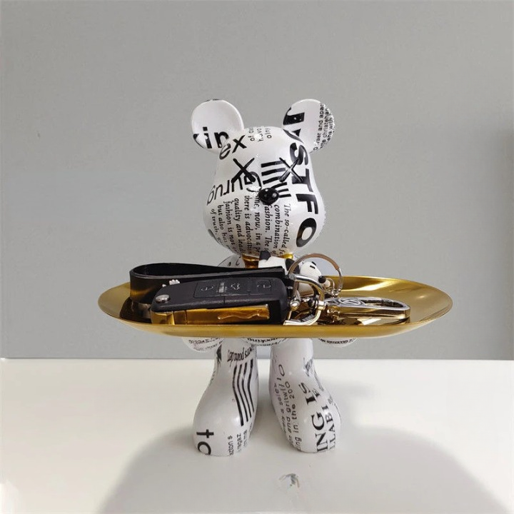 Contemporary storage sculpture featuring a stylish bear design