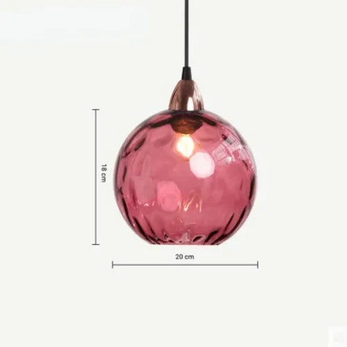 Interior lighting glass globe hanging light fixture