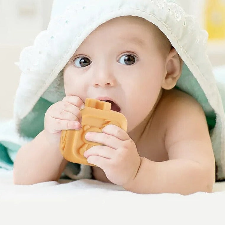 Silicone stacking toy rings for infants and toddlers in neutral colors