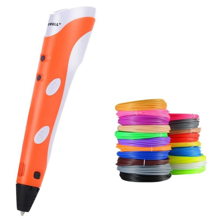 Close-up of the 3d pen nozzle and heating element for safe crafting