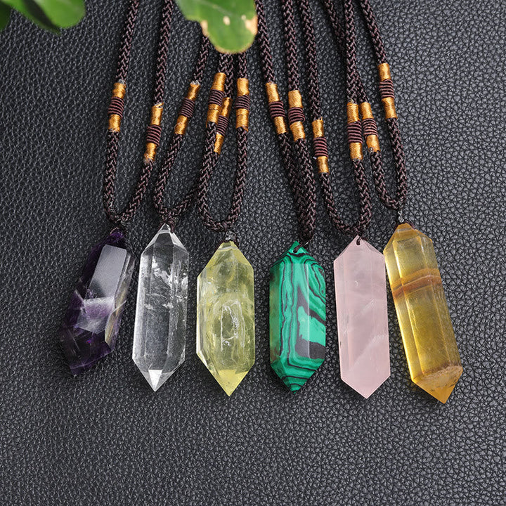 Back view of the crystal pendant necklace clasp and adjustable chain