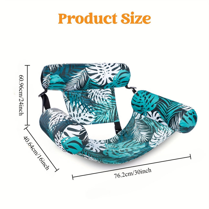 Inflatable water hammock pool float lounger for adults in blue mesh
