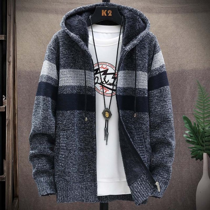 Quade | Men’s Hooded Zip-Up Knit Jacket