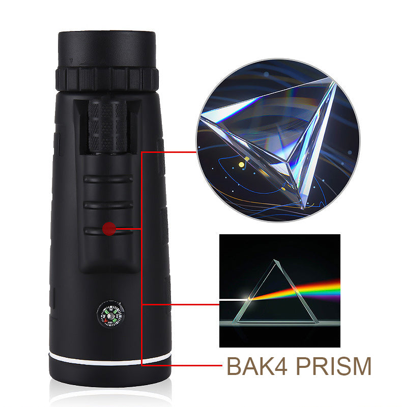 Compact travel telescope packed in a carrying case for outdoor adventures