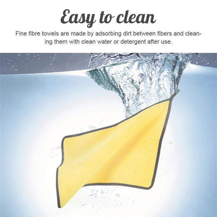 Detailed shot of reinforced stitched edges on the durable car care drying towel.