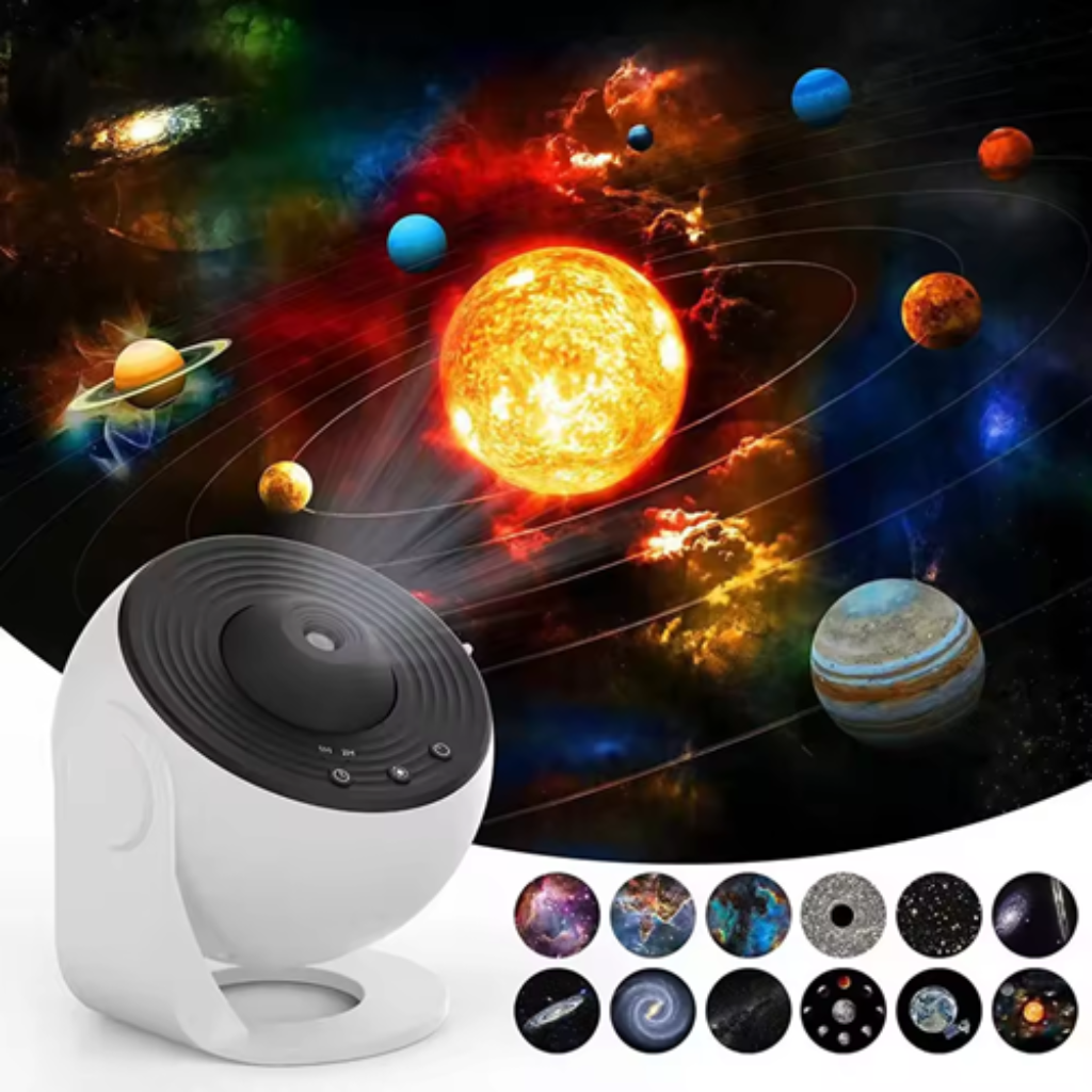 HD star sky galaxy projector casting cosmic light on bedroom ceiling