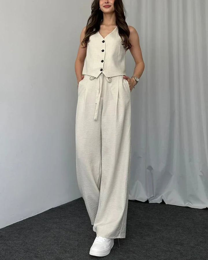 Back view of the chic casual wear outfit for women showing relaxed fit
