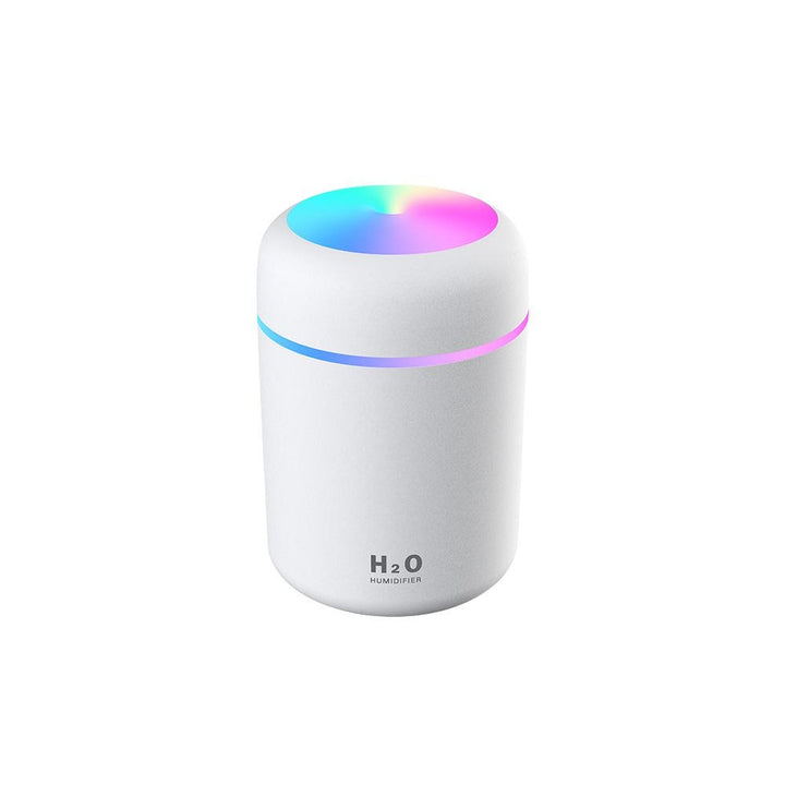 LED night light feature glowing on the mini USB humidifier