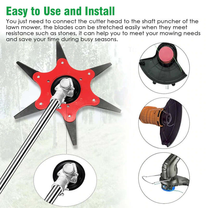 Replacement steel blade brush cutter attachment for efficient garden tool operation