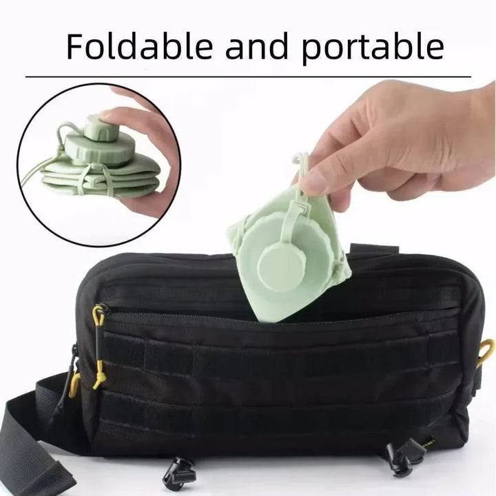 Close up of wide mouth opening on reusable 600ml silicone bottle