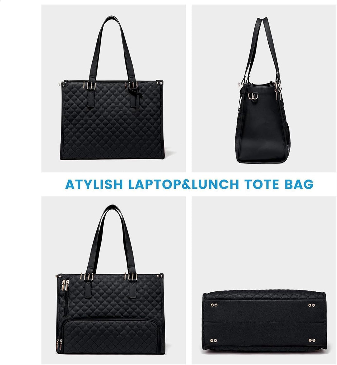 Thermal office work bag and travel laptop tote with insulated compartment