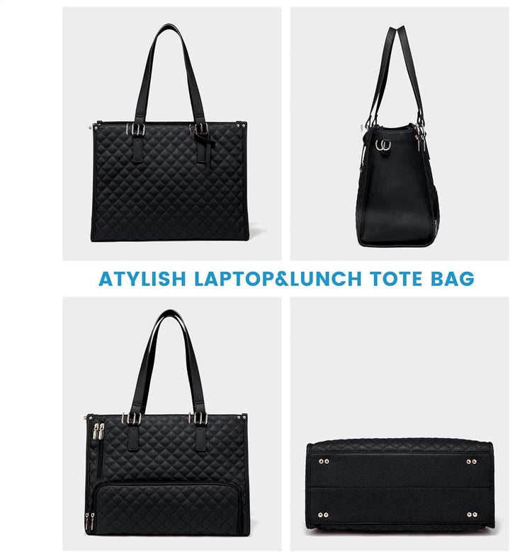 Thermal office work bag and travel laptop tote with insulated compartment